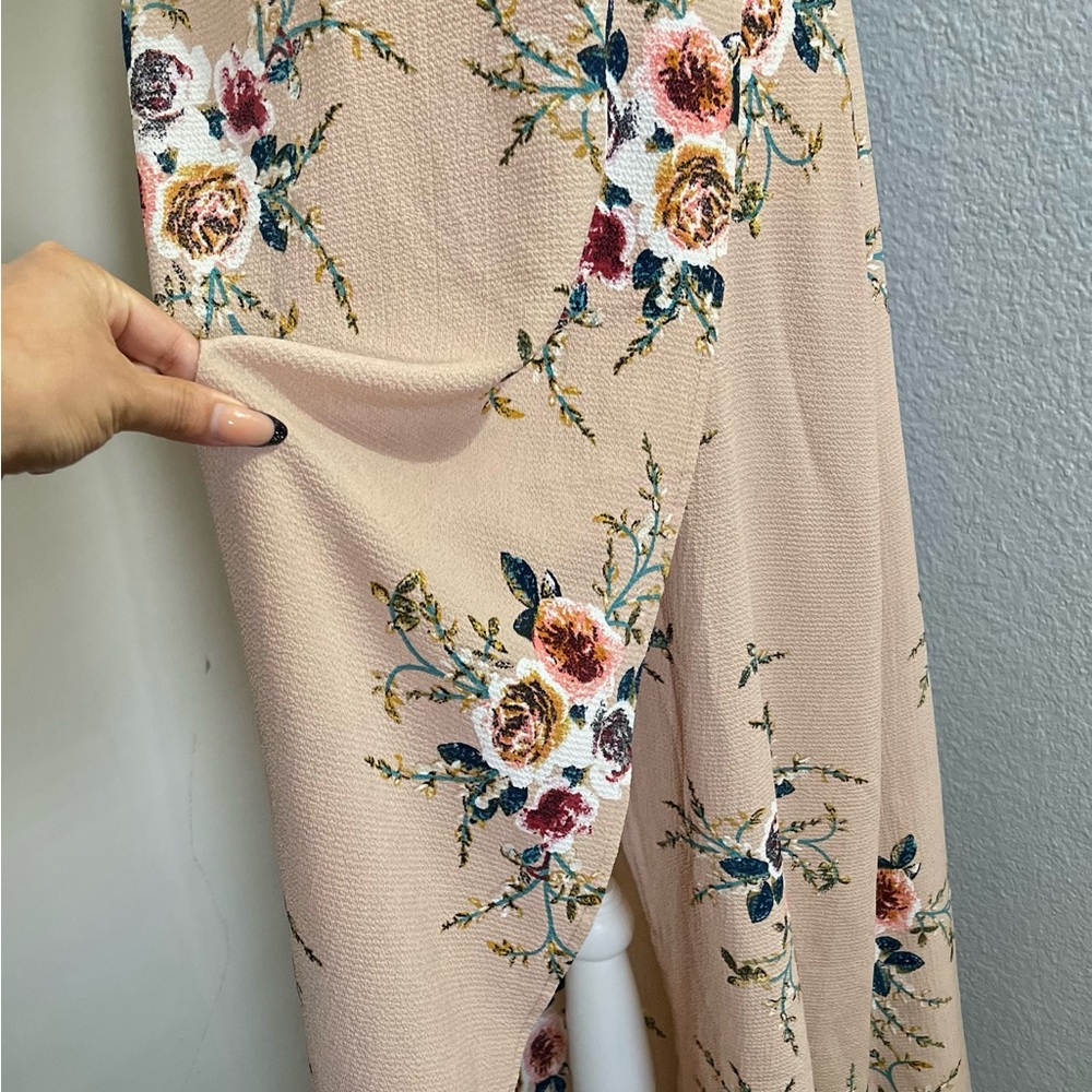 Women's Mauve Floral Print Maxi Dress - Picture 3 of 10